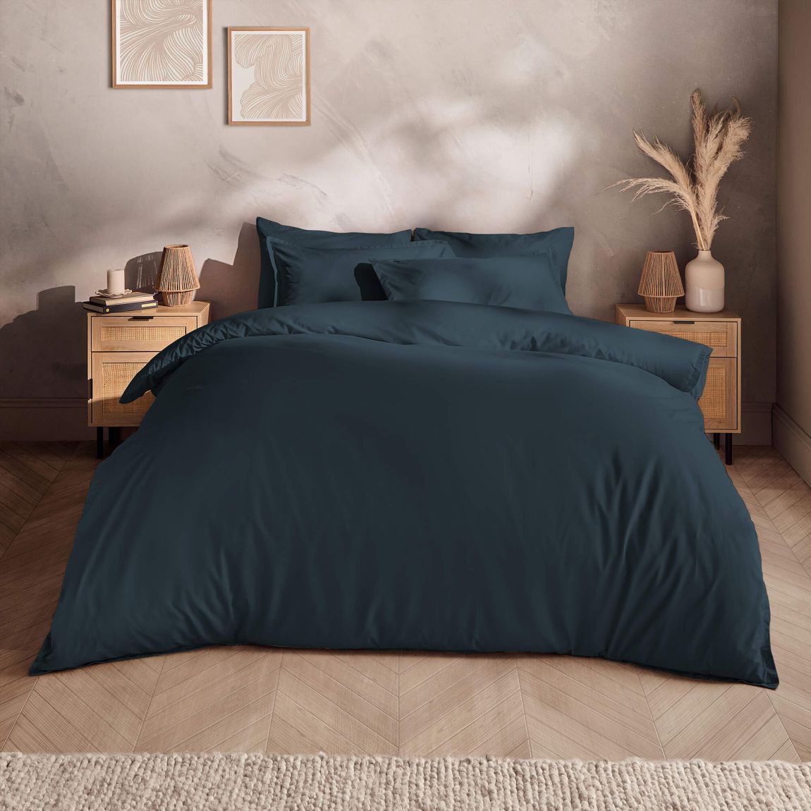 Silentnight Washed Cotton Rich Indigo Duvet Cover Set - Double main product photo