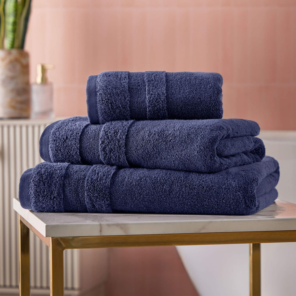 Cosmo Living Supersoft Bath Towel, Navy main product photo