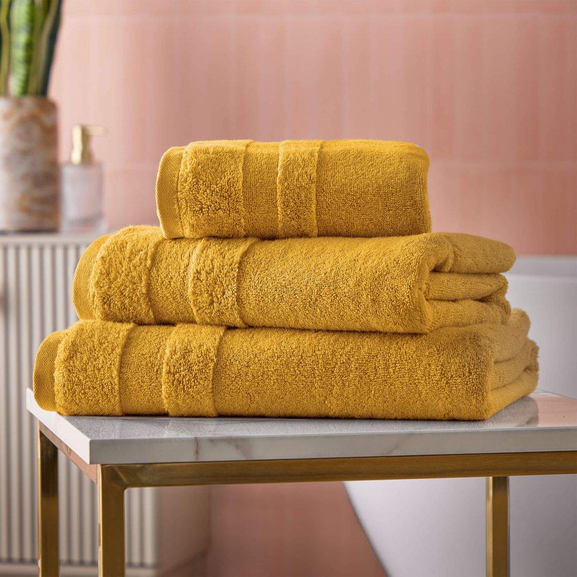 Cosmo Living Supersoft Bath Towel, Ochre main product photo