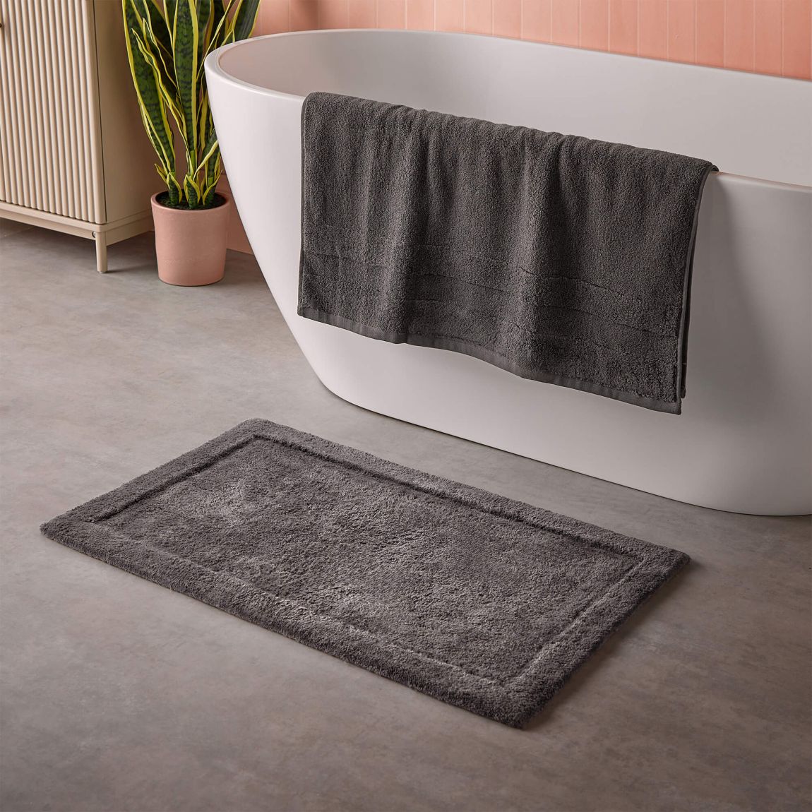 Cosmo Living Supersoft Bathmat, Charcoal main product photo