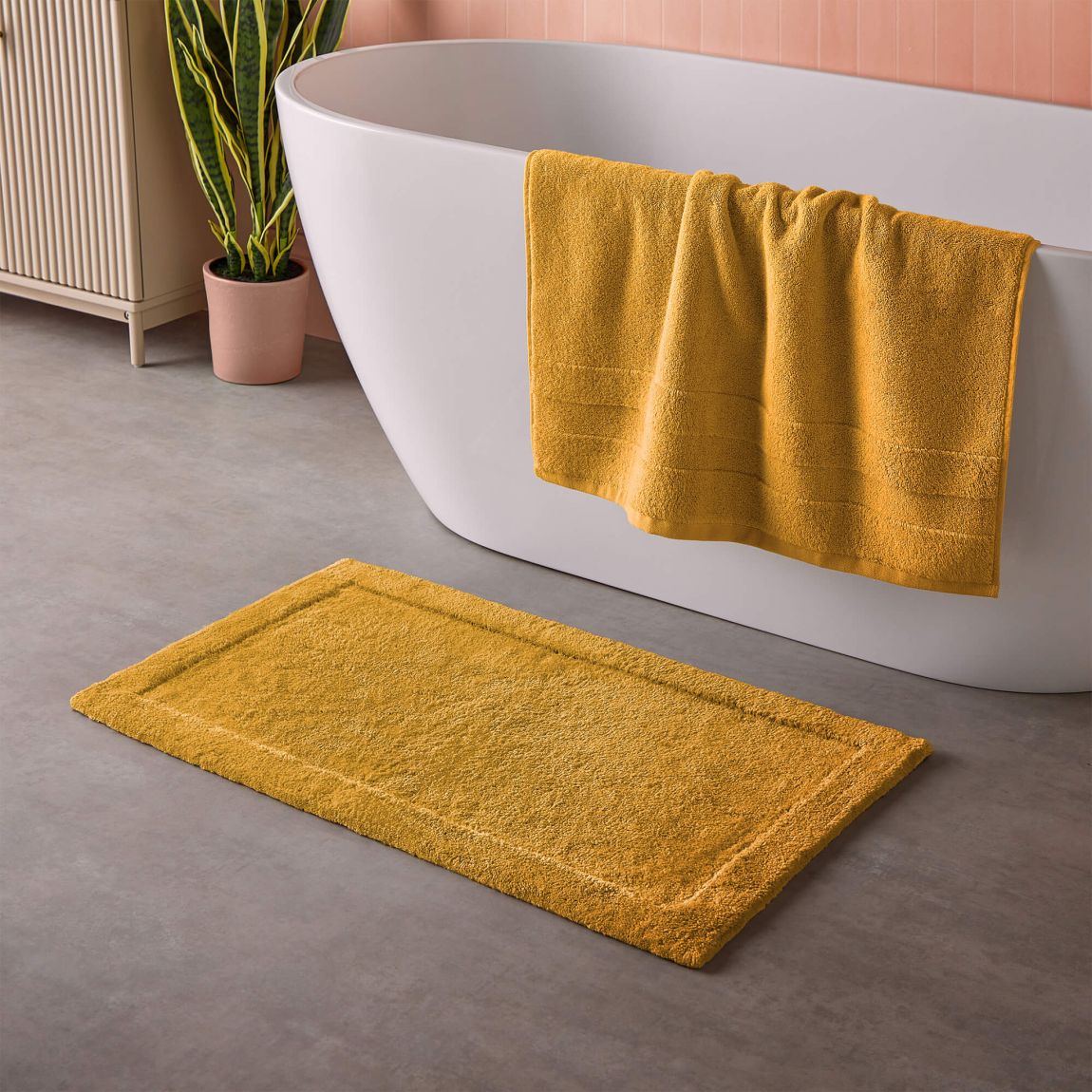 Cosmo Living Supersoft Bathmat, Ochre main product photo
