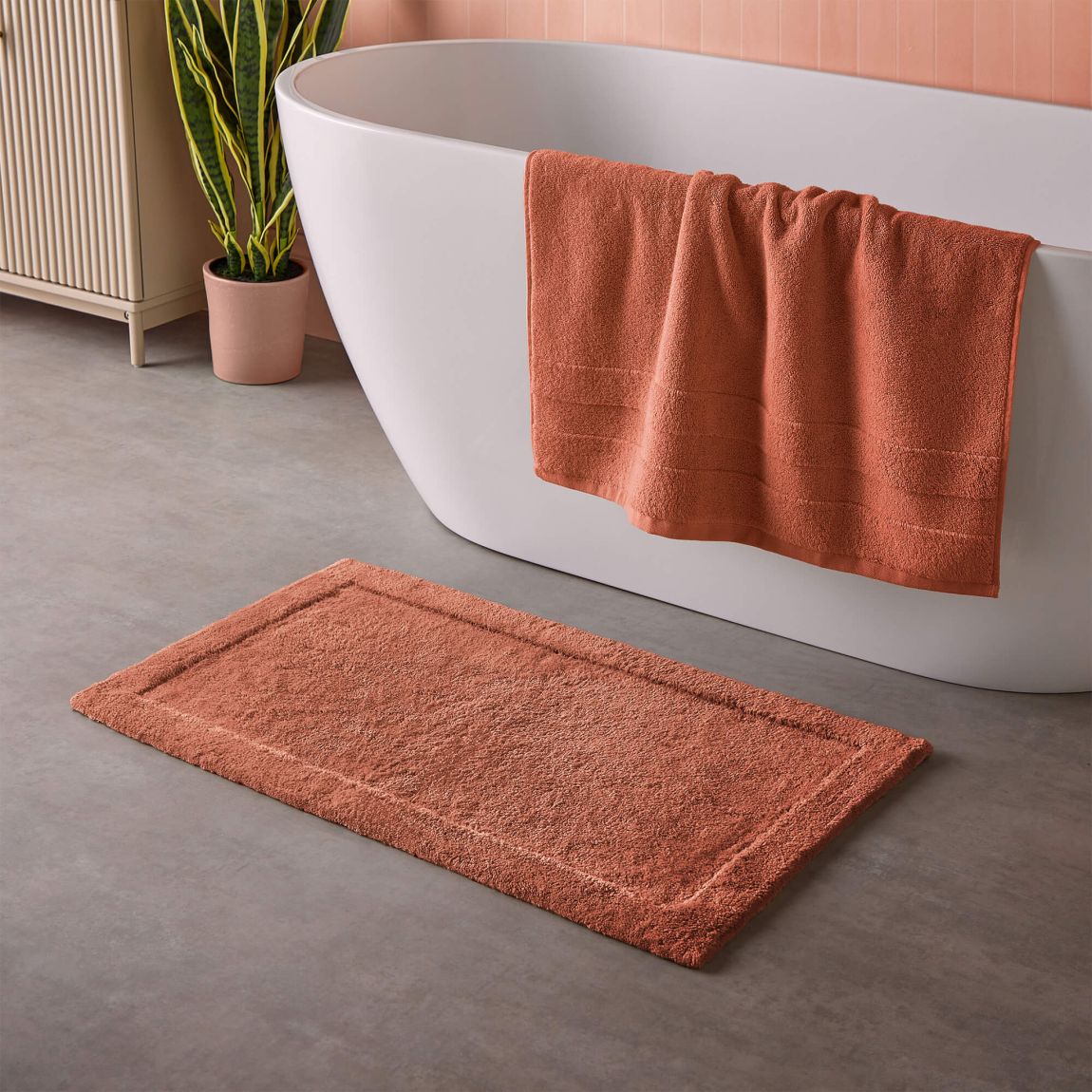 Cosmo Living Supersoft Bathmat, Terracotta main product photo