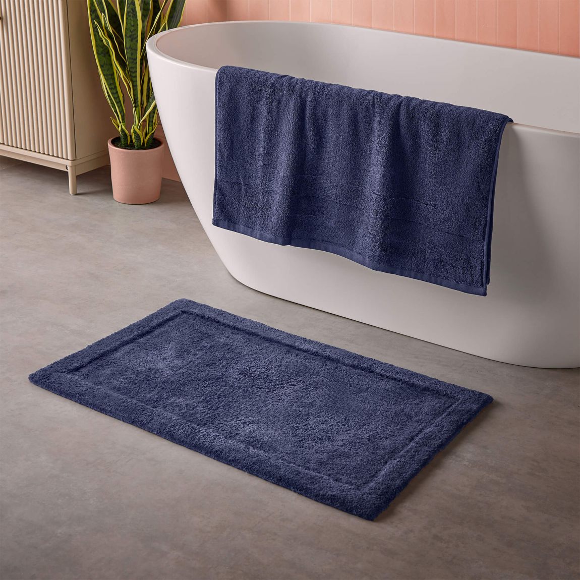 Cosmo Living Supersoft Bathmat, Navy main product photo
