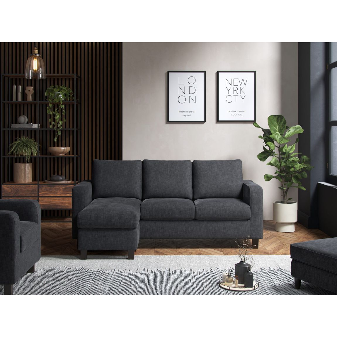 Ava Reversible Chaise Sofa Turin Grey main product photo