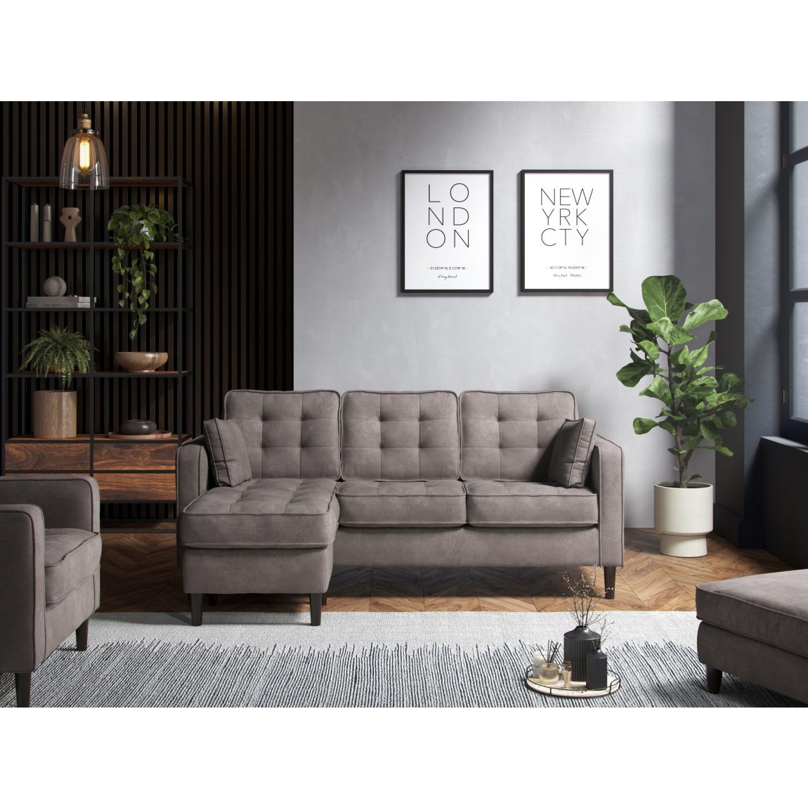 Arlo Reversible Chaise Sofa Enjoy Pewter main product photo