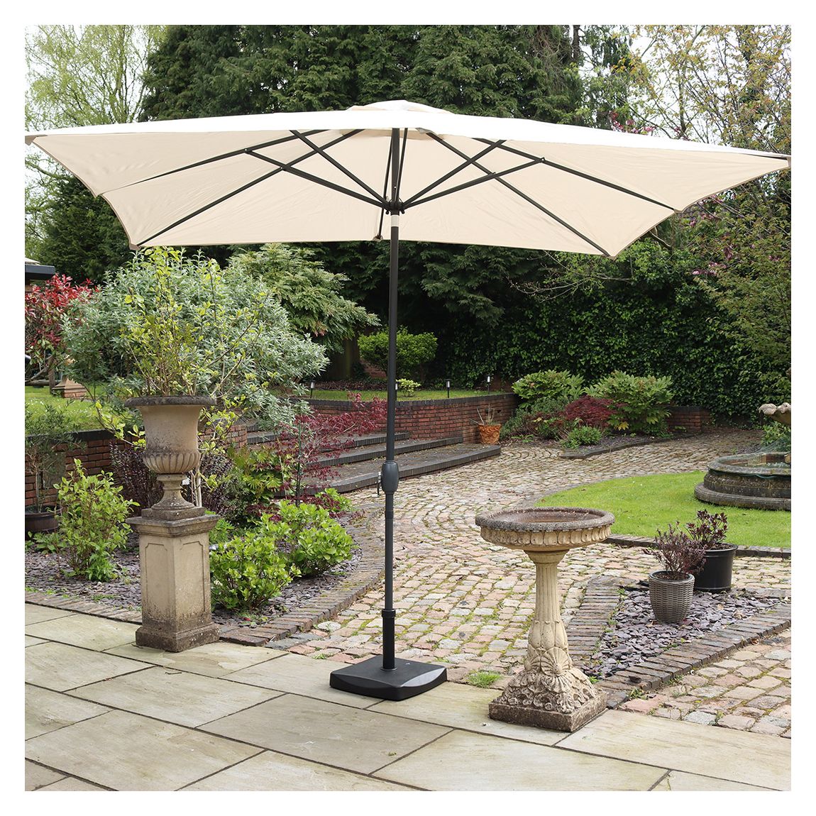 Ivory 2.4mx3m Crank and Tilt Rectangular Parasol Grey main product photo