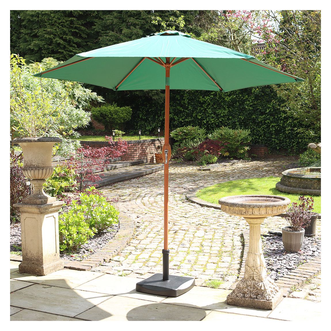 Green 2.5m Woodlook Crank and Tilt Parasol main product photo
