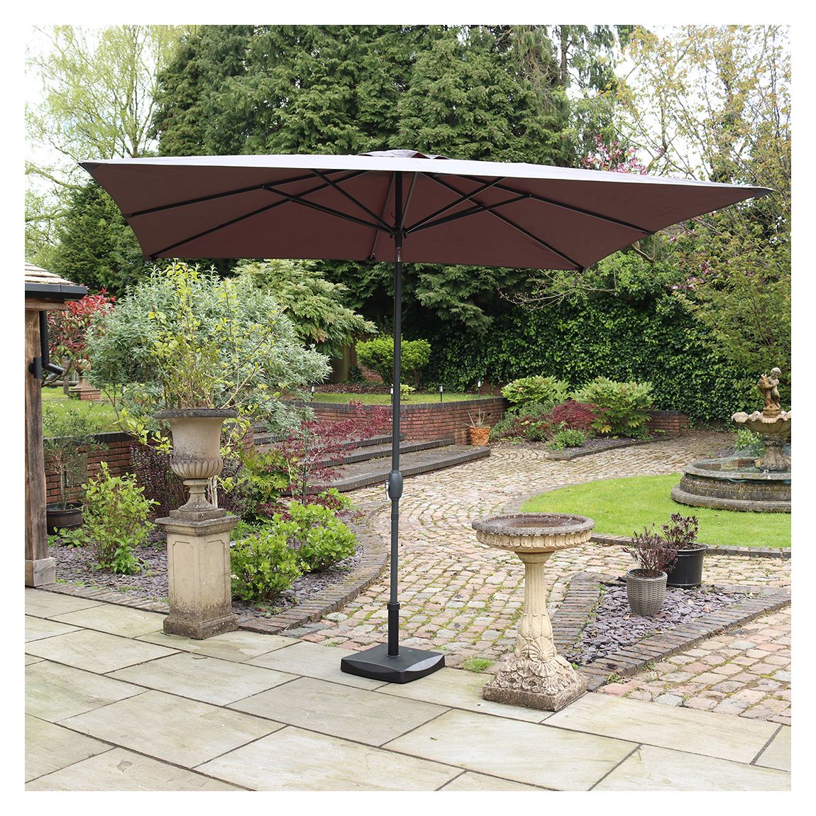 Grey 2.4mx3m Crank and Tilt Rectangular Parasol Grey main product photo