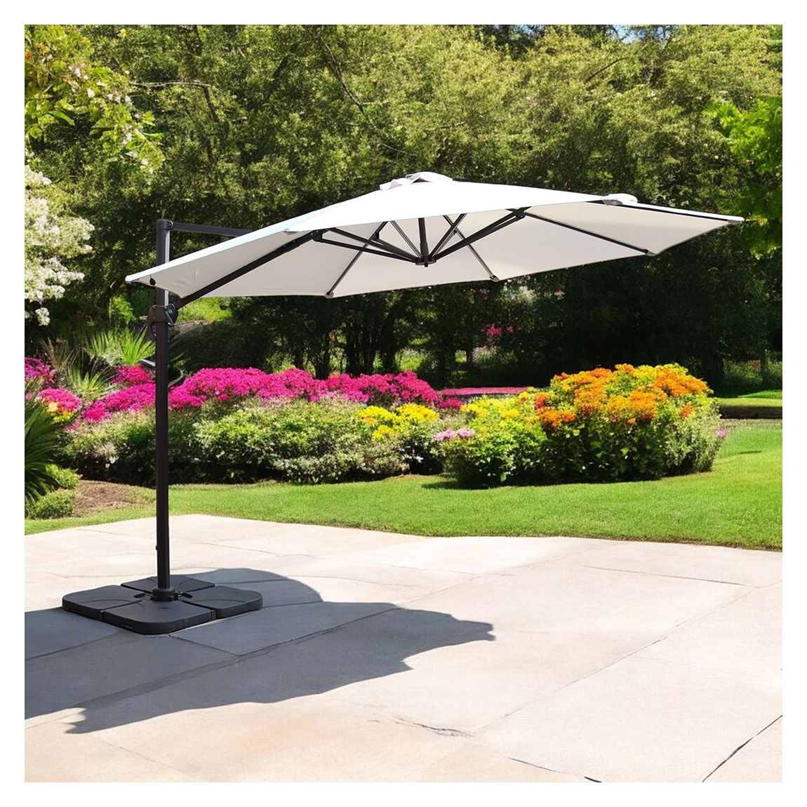 Ivory 3.5m LED Cantilever Over Hanging Parasol main product photo