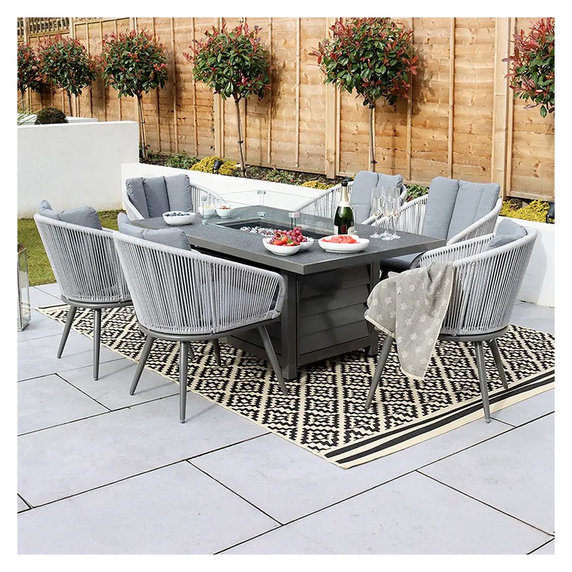 Aspen Fire Pit Dining Set main product photo