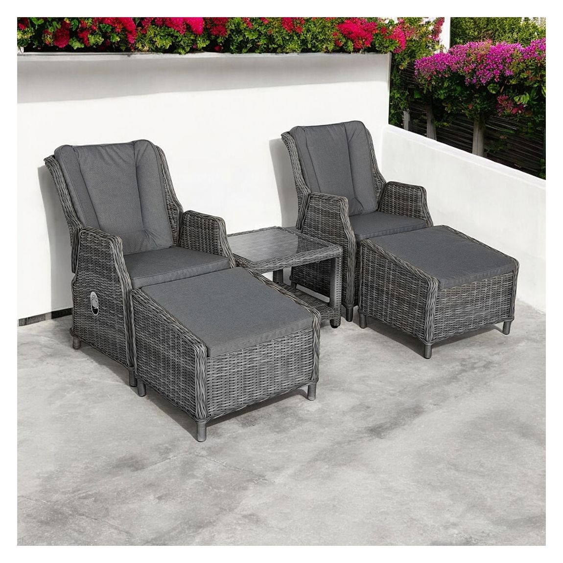 PARIS Relaxer Set- 2 PCS Airpumped Chair + 2pcs Footrest + 1pc 60*60 Side table main product photo
