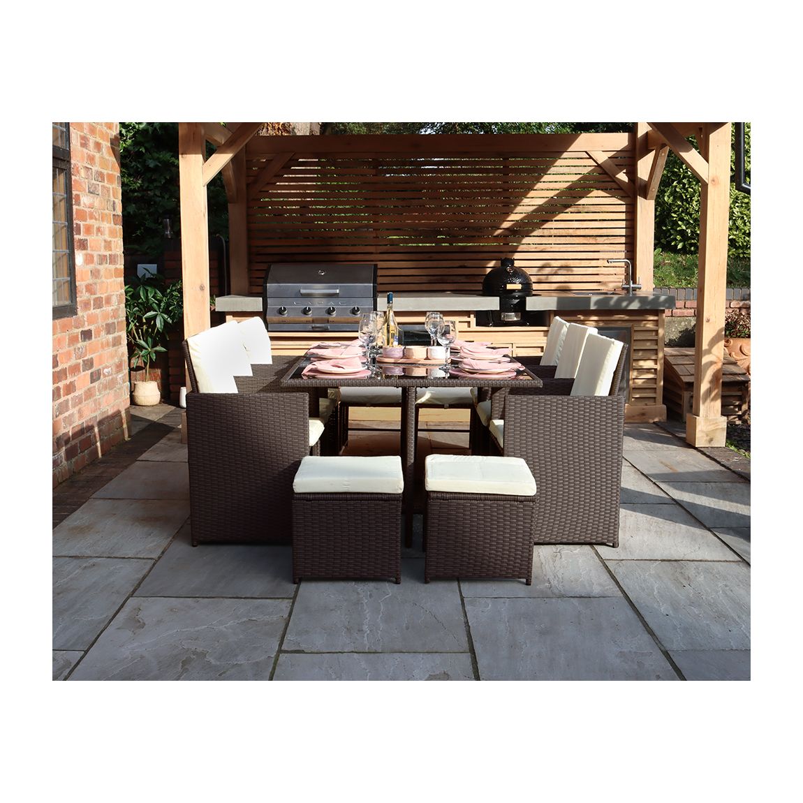 Cannes Brown 10 Seater Cube Set main product photo