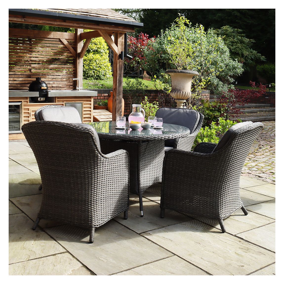 Paris 4 Seater Round Carver Dining Set main product photo