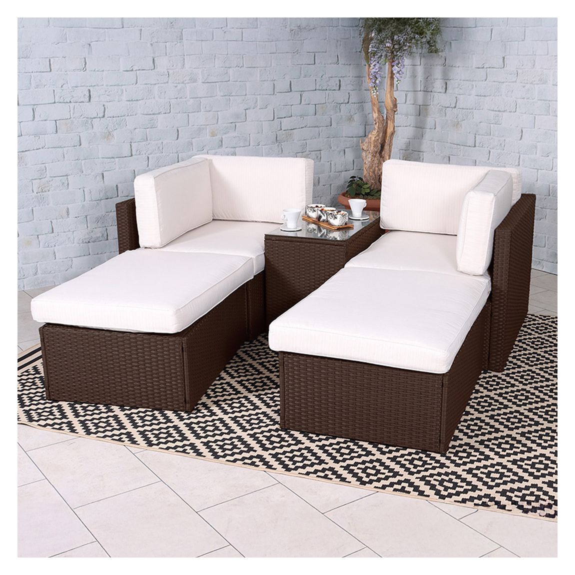 Berlin Brown 4 Seater 5pc Multi Setting Relaxer Set main product photo