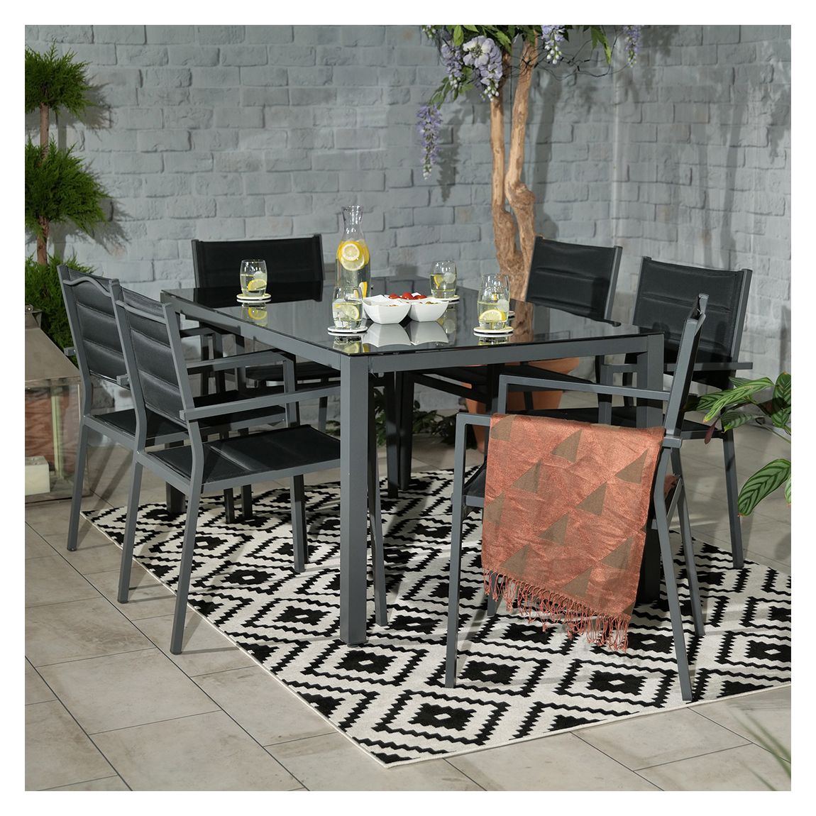 Sorrento Black 6 Seater Set main product photo