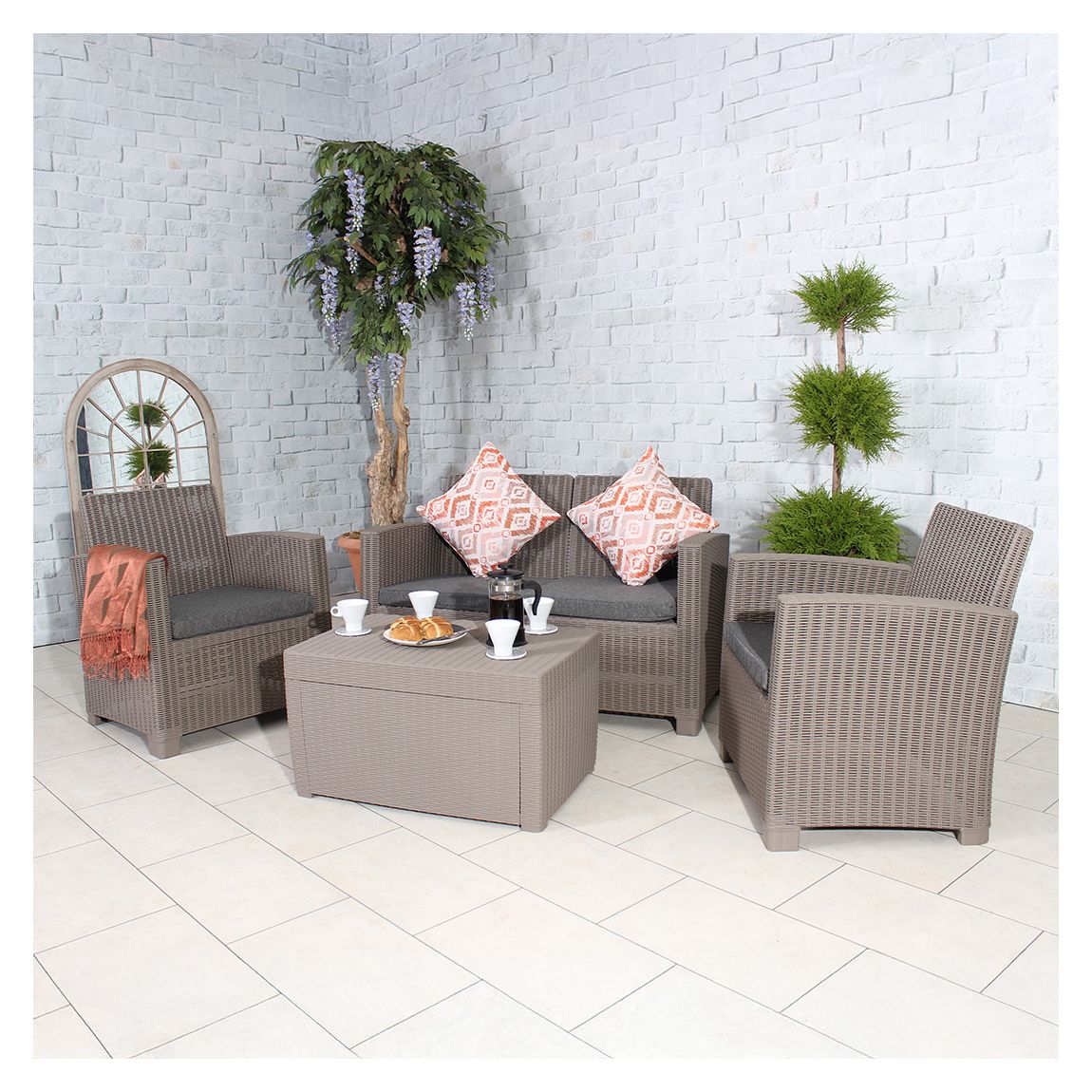 Faro Grey 4 Seater Conversation Set main product photo