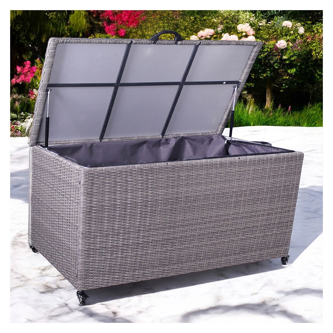 Charcoal KD Grey Weave Cushion Storage Box 826L main product photo