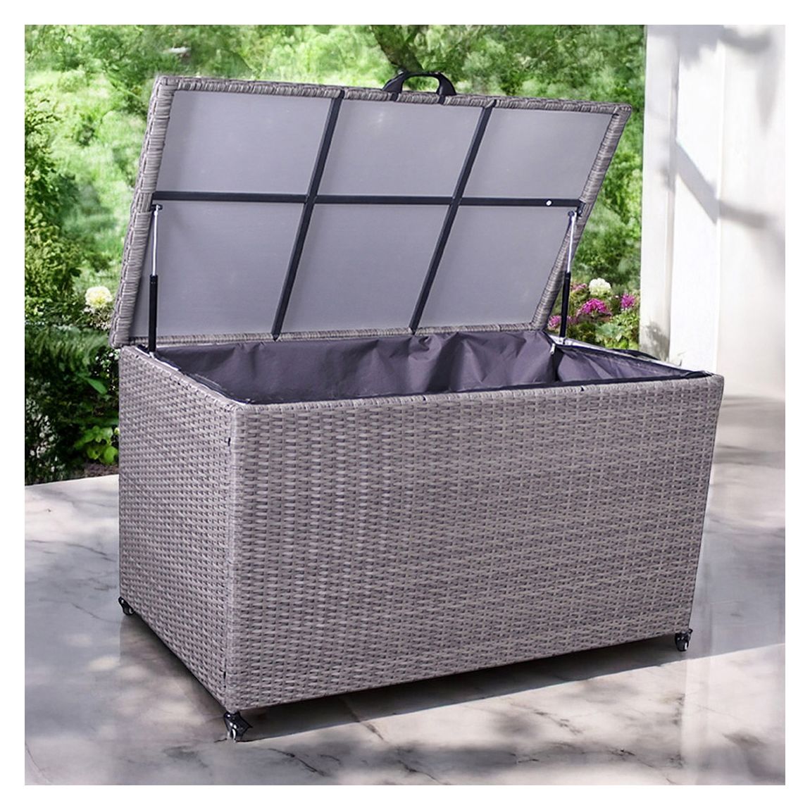 Charcoal KD Weave Cushion Storage Box 645L main product photo