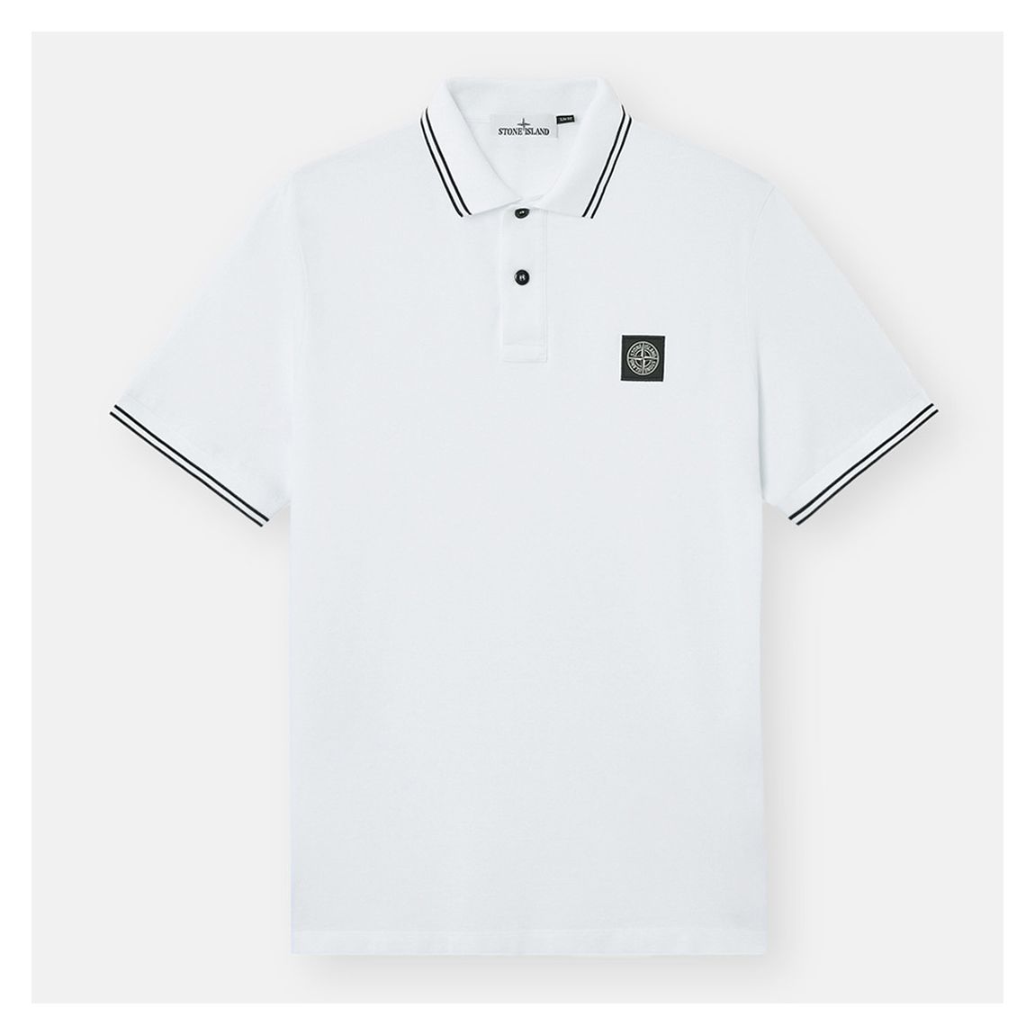 White Pique Cotton Polo Shirt main product photo