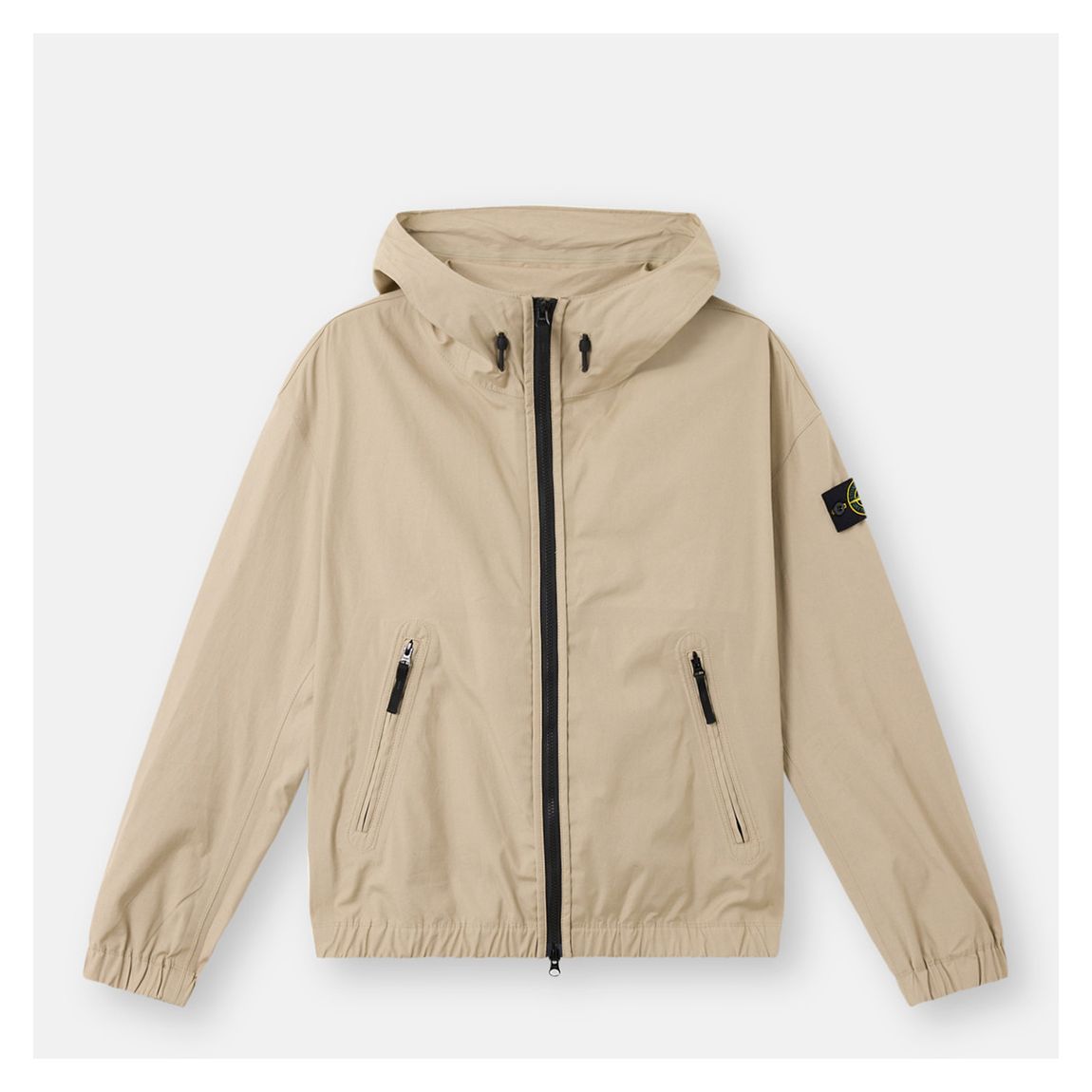 Beige Hooded Cotton Canvas Jacket main product photo