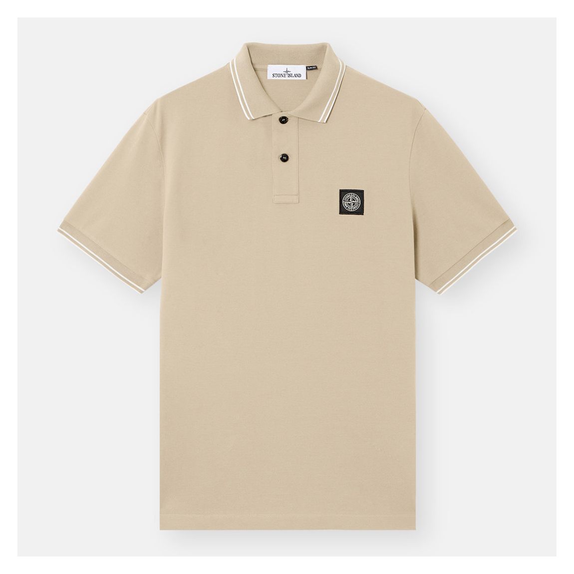Beige Pique Cotton Polo Shirt main product photo