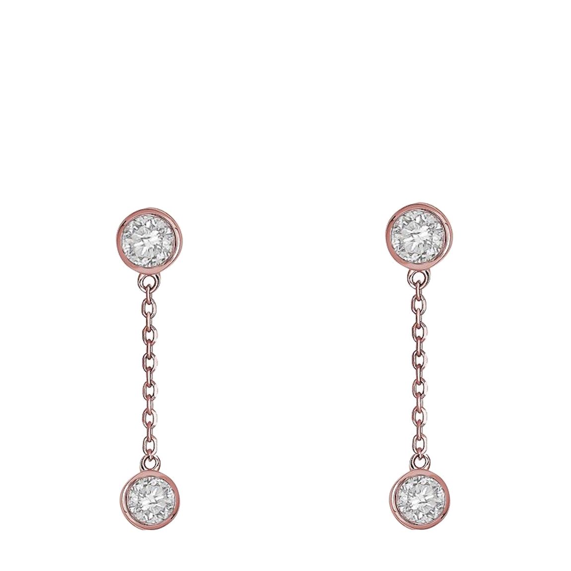 18K Rose Gold Chain Drop Earirngs main product photo