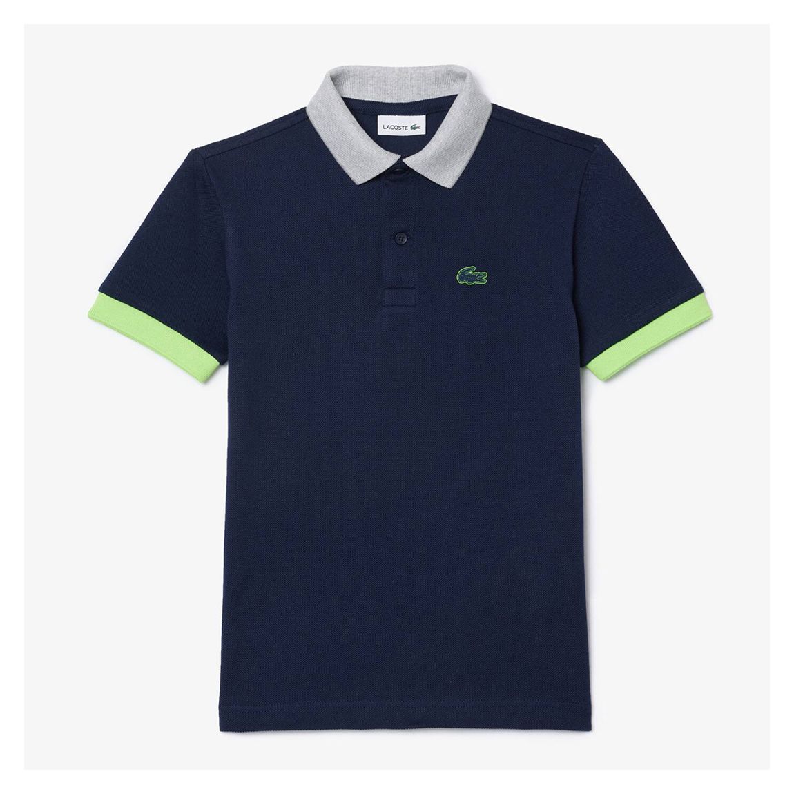Boys Navy Colourblock Cotton Polo Shirt main product photo