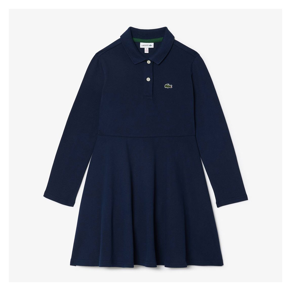 Girls Navy Pleated Cotton Polo Dress main product photo