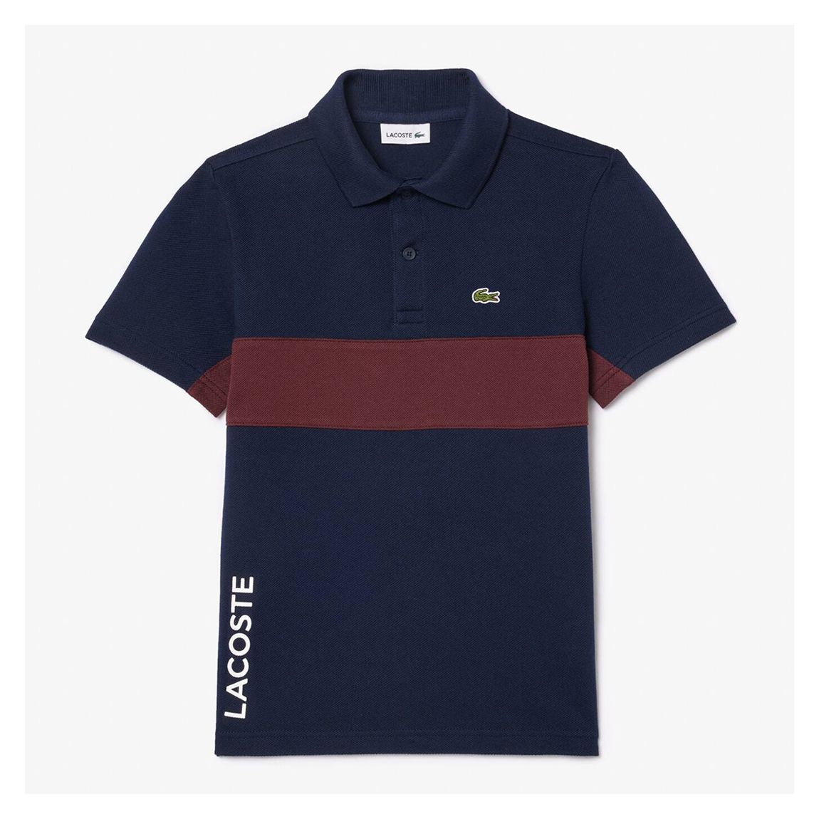 Boys Navy Stripe Cotton Polo Shirt main product photo
