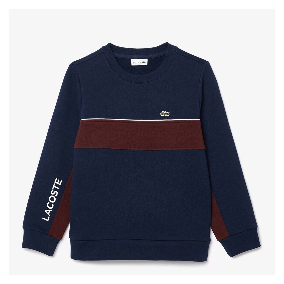 Boys Navy/ Burgnady Contrast Stripe Sweatshirt main product photo