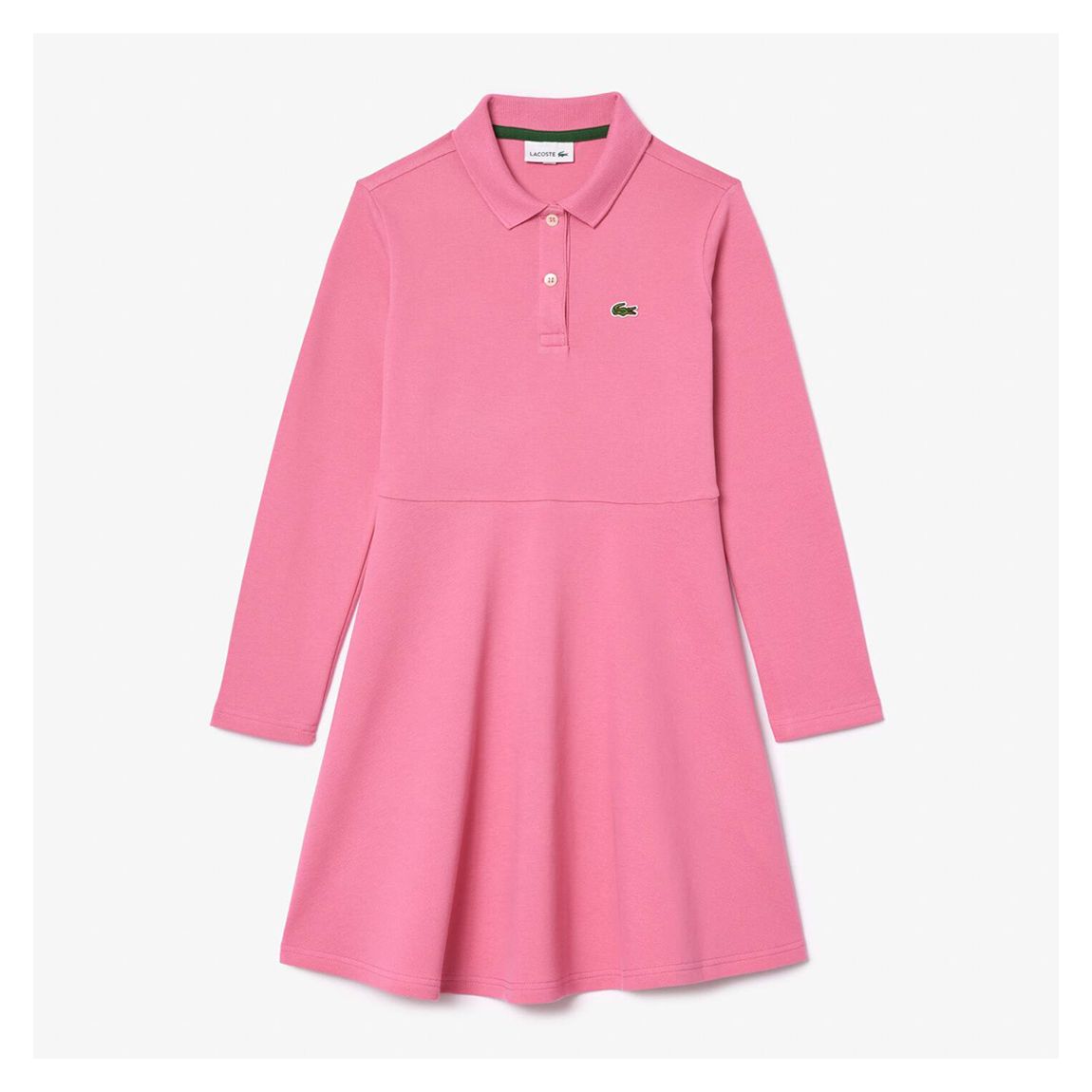 Girls Pink Pleated Cotton Polo Dress main product photo