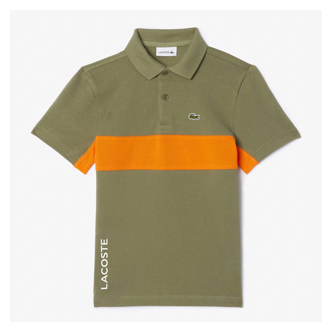 Boys Khaki Stripe Cotton Polo Shirt main product photo