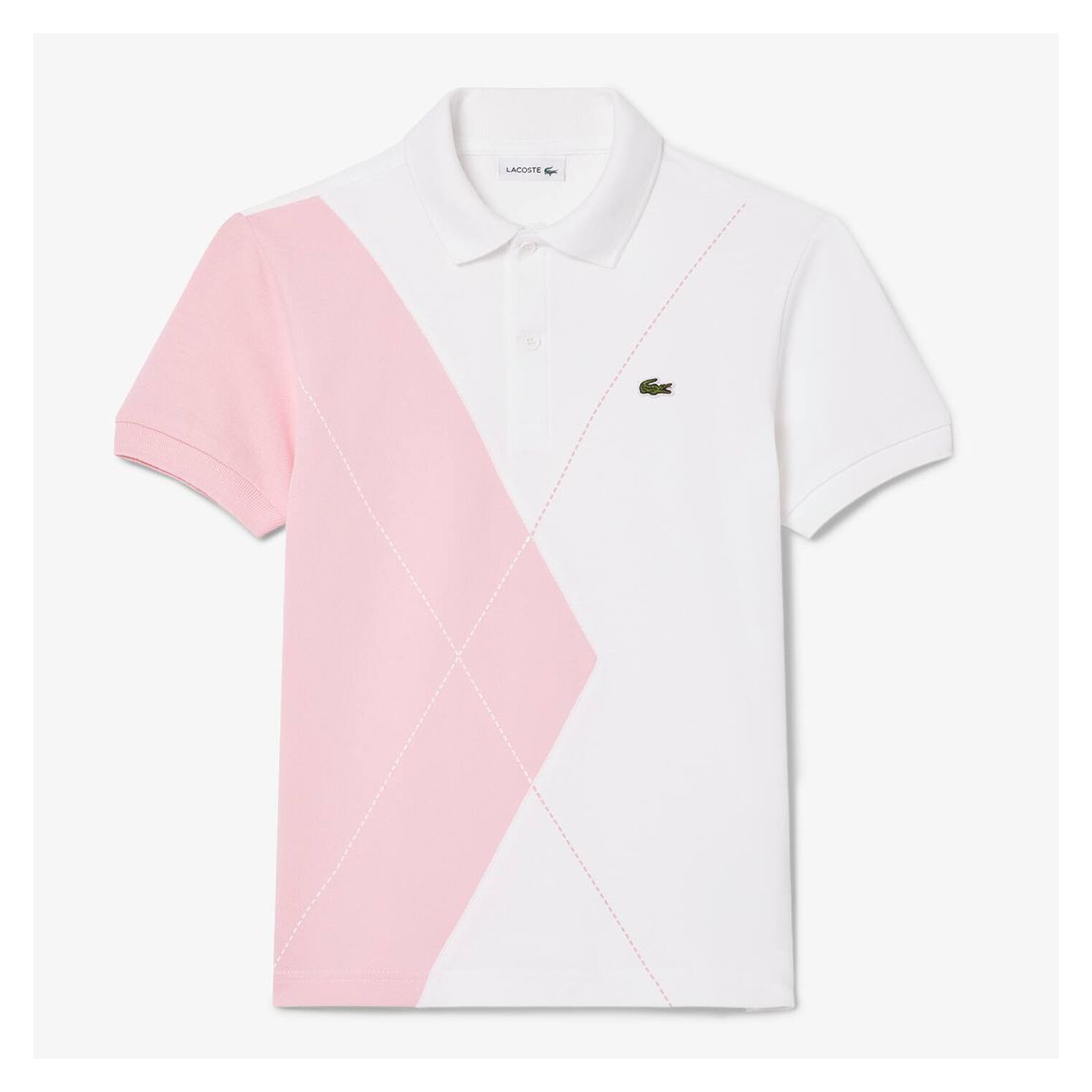 Boys Pink Colourblock Cotton Polo Shirt main product photo