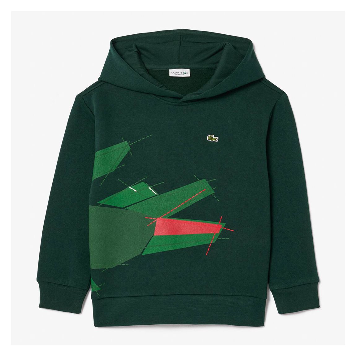 Boys Dark Green Crocodile Graphic Hoodie main product photo