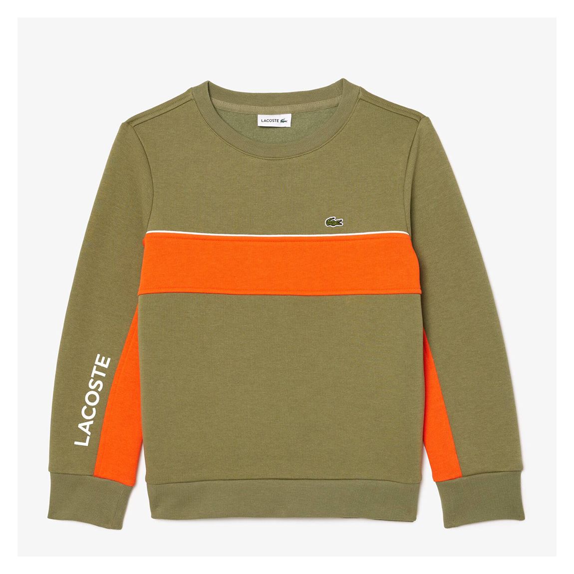 Boys Khaki/ Orange Contrast Stripe Sweatshirt main product photo