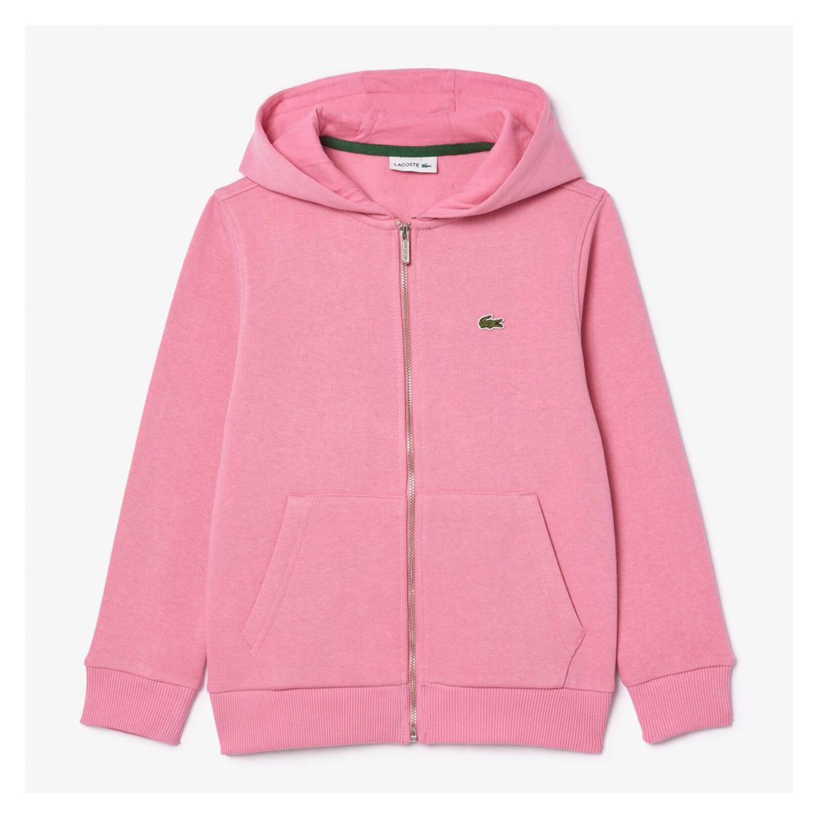 Pink Zip Front Cotton Blend Hoodie main product photo