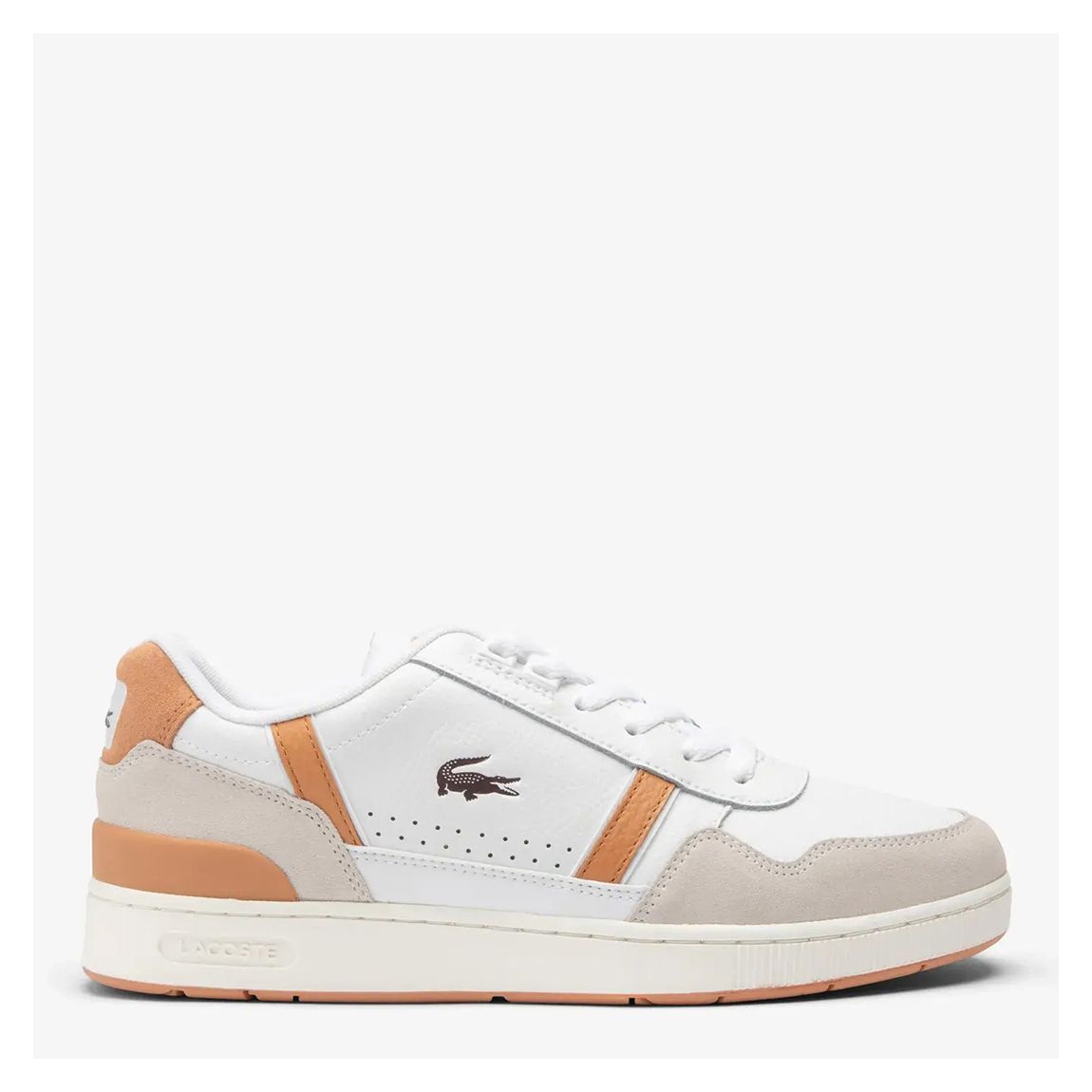 Men's White/Brown T-Clip Leather Trainers main product photo