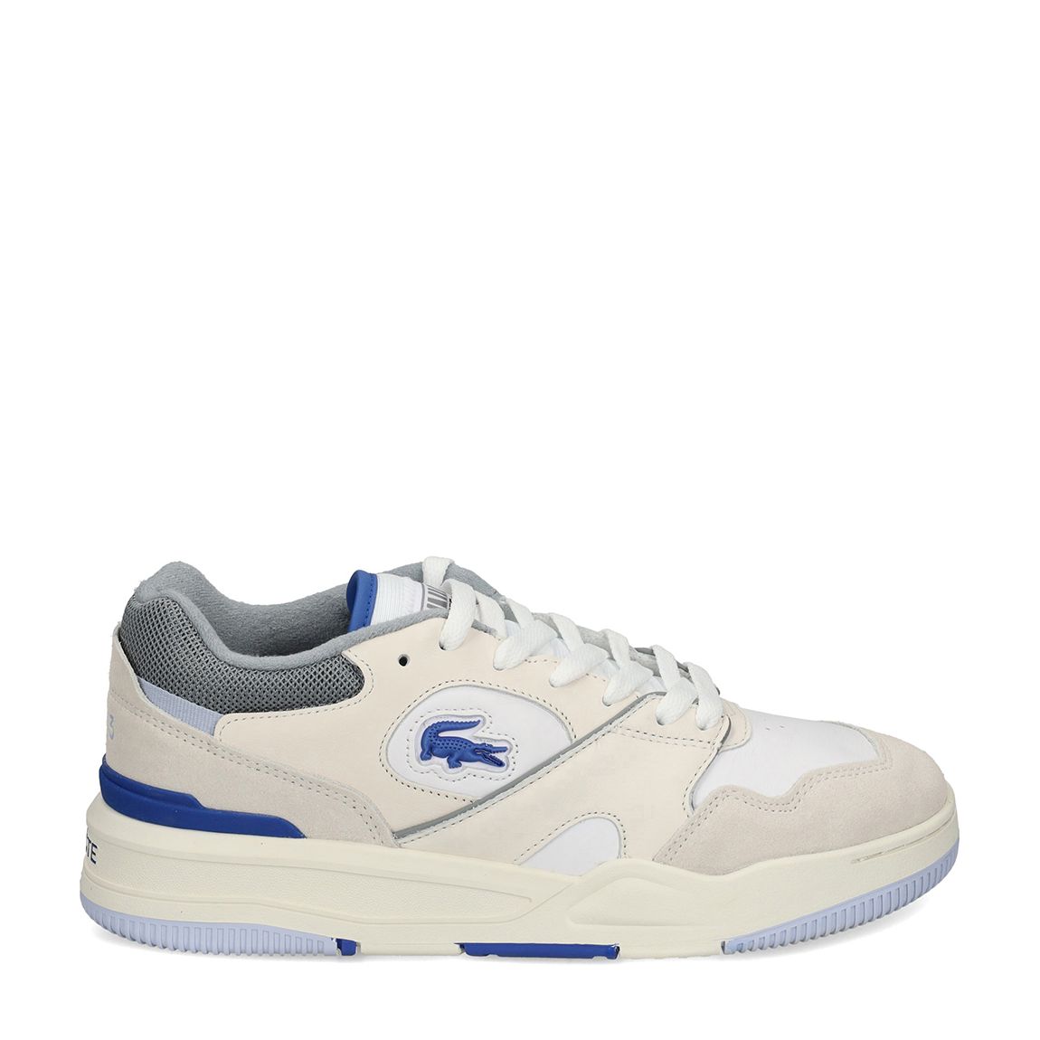 Men's White/Blue Lineshot Leather Trainers main product photo