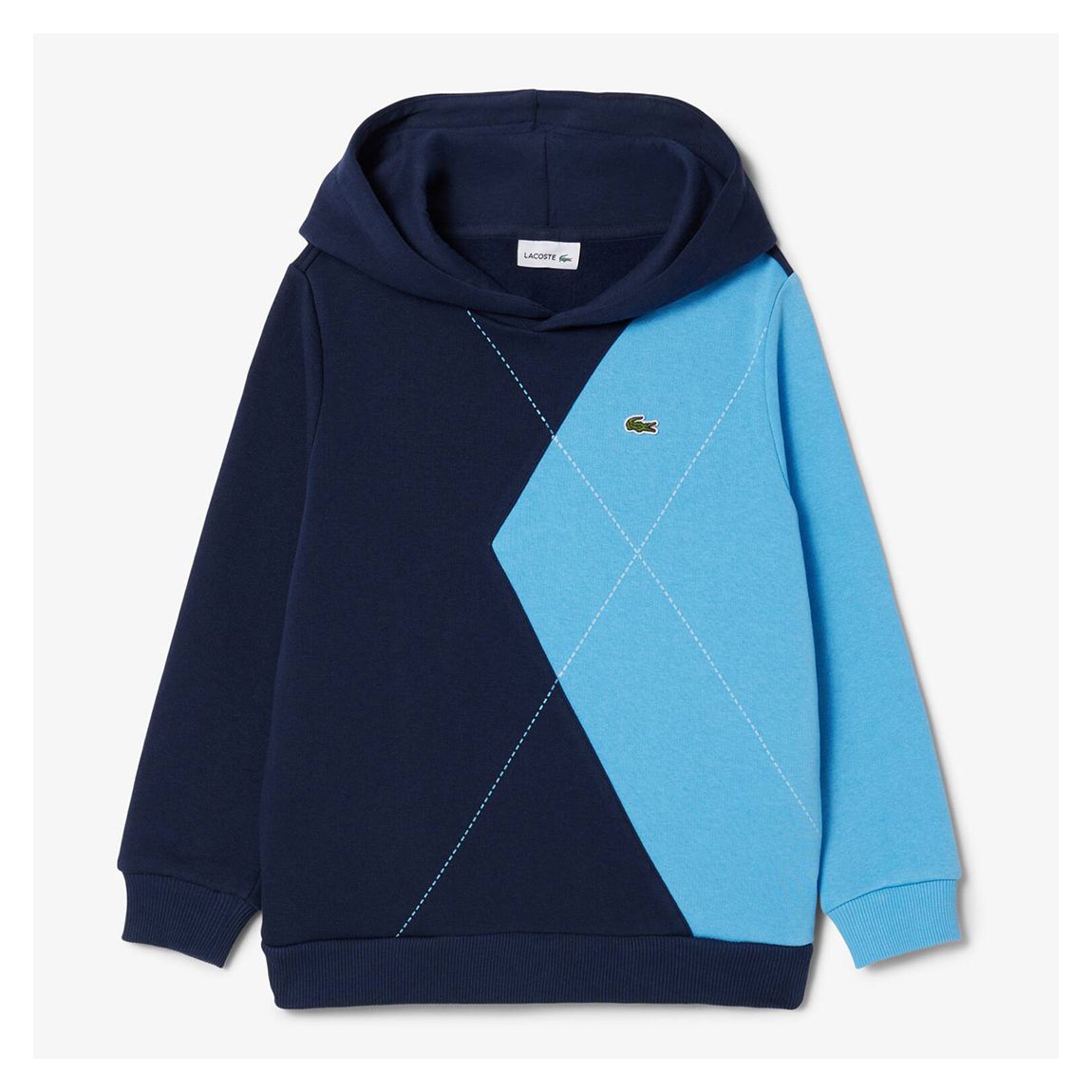 Navy/ Blue Contrast Argyle Motif Hoodie main product photo