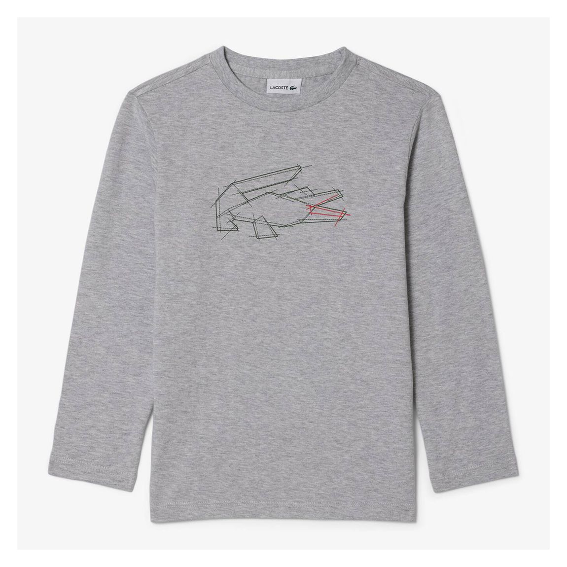 Boys Grey Long Sleeve Crocodile Printed T-Shirt main product photo