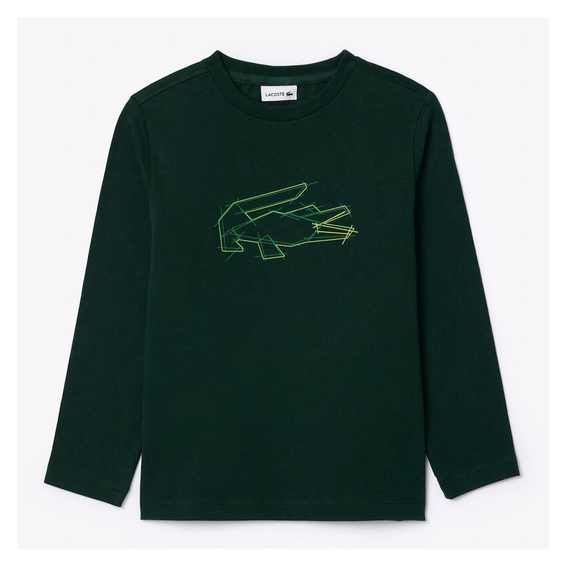 Boys Green Long Sleeve Crocodile Printed T-Shirt main product photo