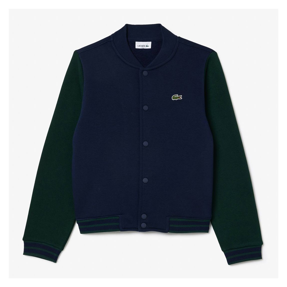 Navy/ Green Colourblock Fleece Bomber Jacket main product photo