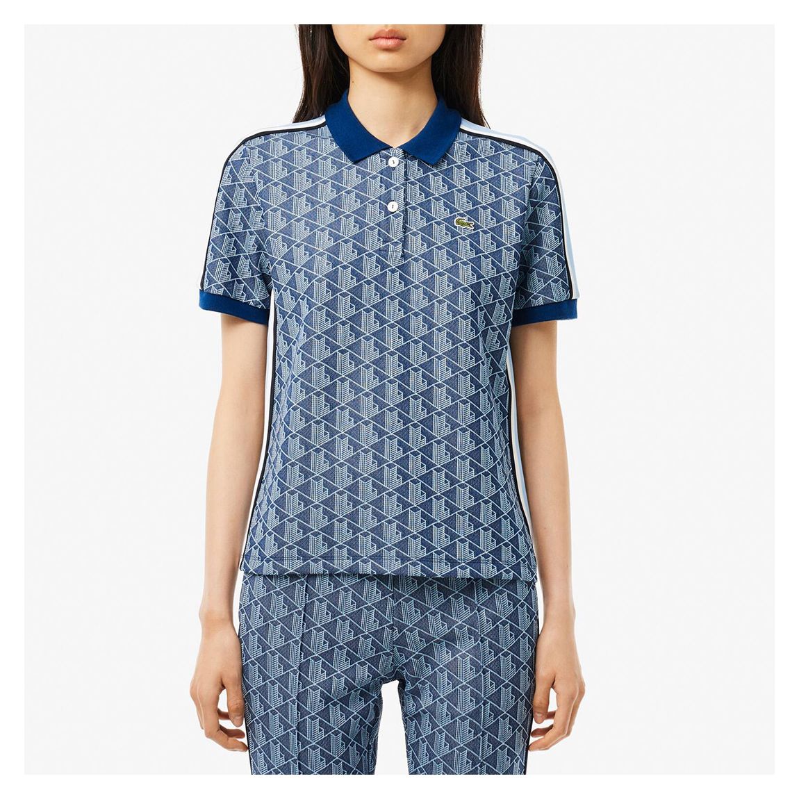 Blue Jaquard Mongram Polo Shirt main product photo
