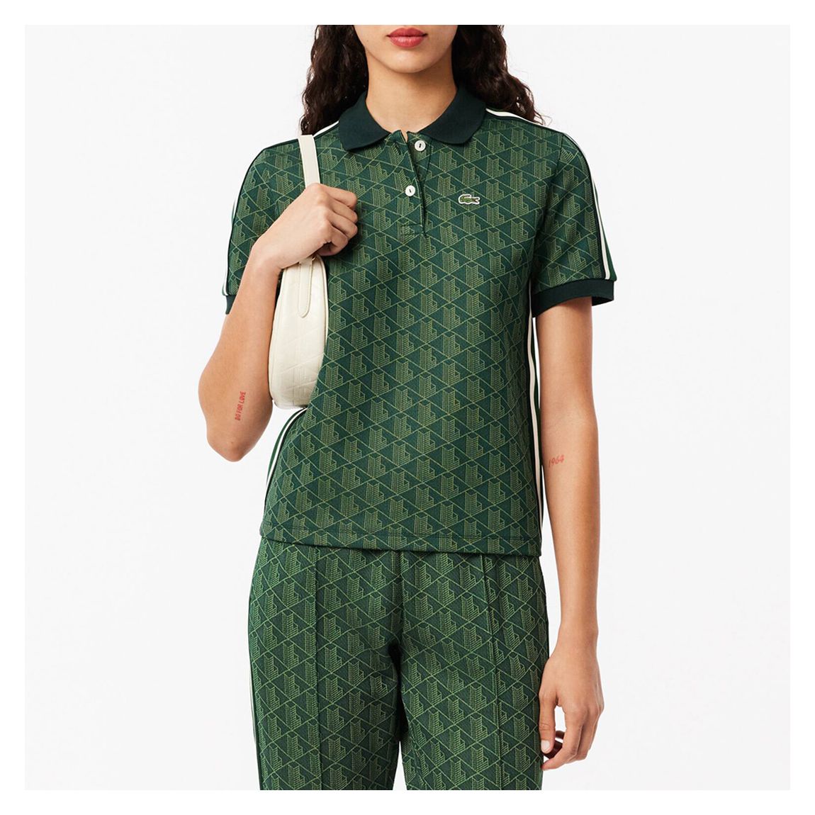 Green Jaquard Mongram Polo Shirt main product photo