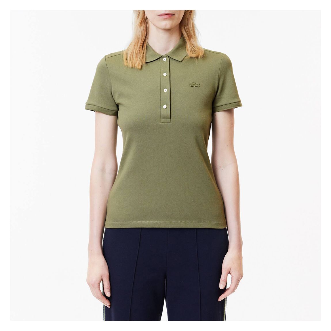 Khaki Slim Fit Stretch Pique Polo Shirt main product photo