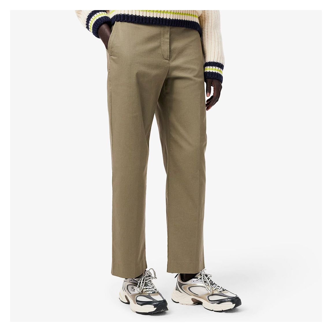 Khaki Tapered Leg Cotton Chino Trouser main product photo