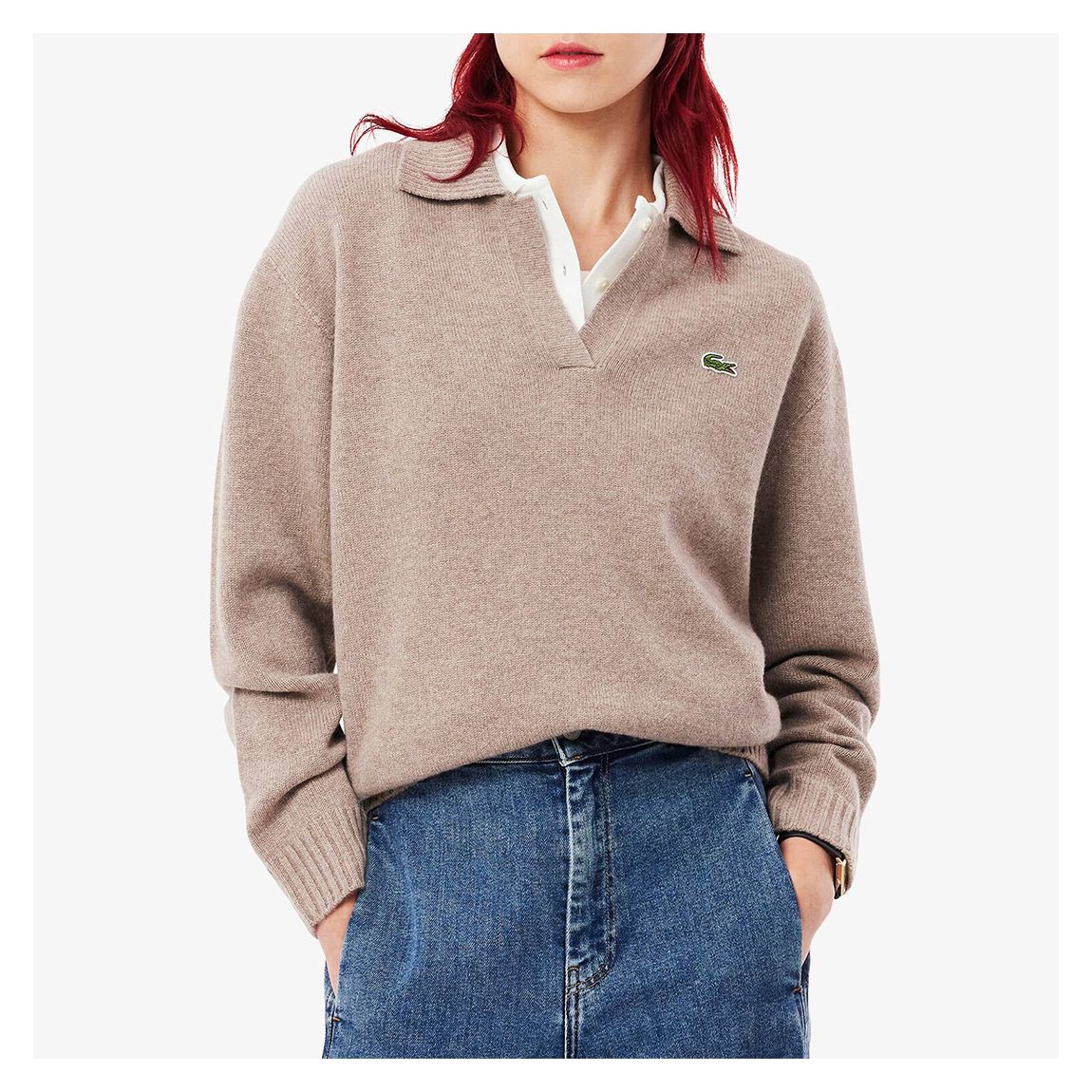 Brown Cashmere Polo Sweatshirt main product photo