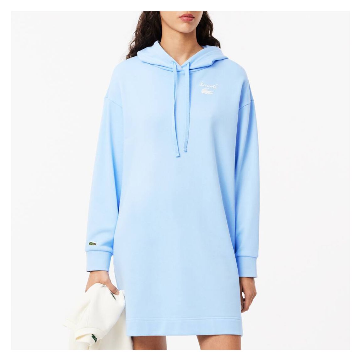 Blue Oversized Fleece Sweatshirt Dress main product photo