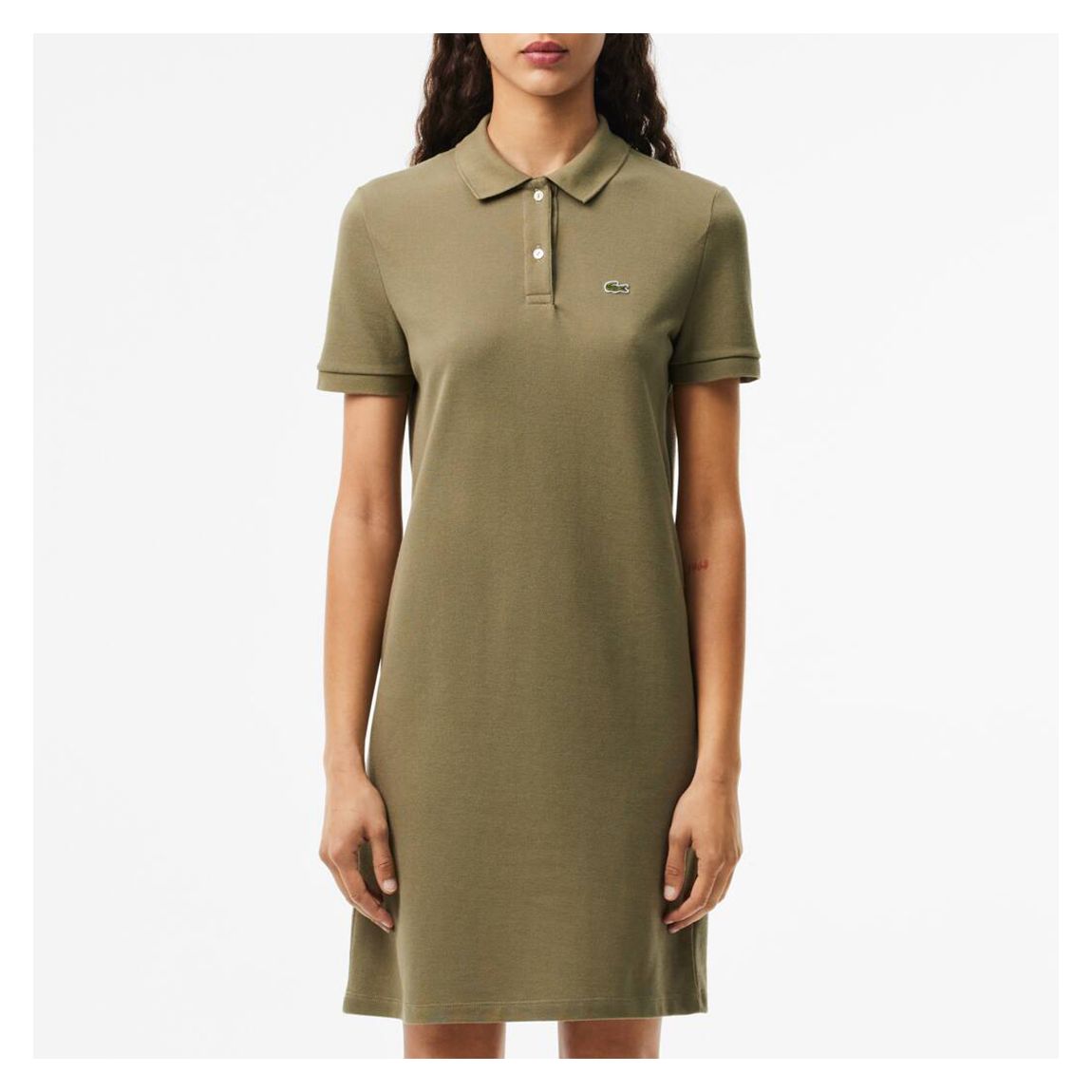 Khaki Pique Polo Mini Dress main product photo