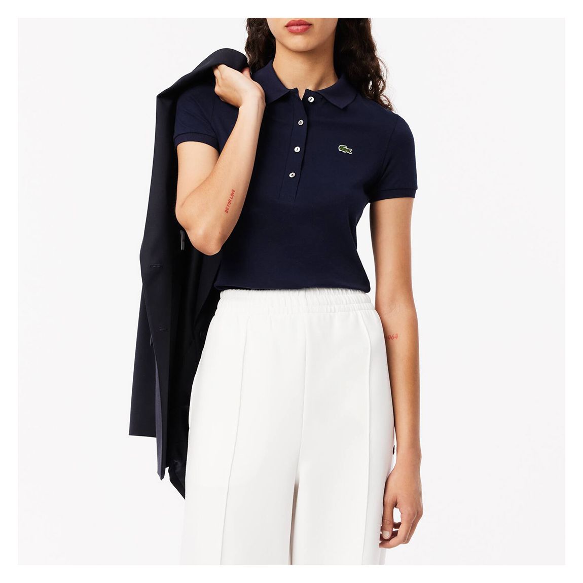 Navy Slim Fit Cotton Polo Shirt main product photo